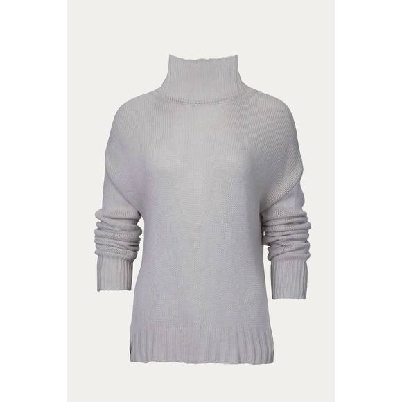 NEW ESLEY COLLECTION knit mock neck sweater in beige - Picture 1 of 2